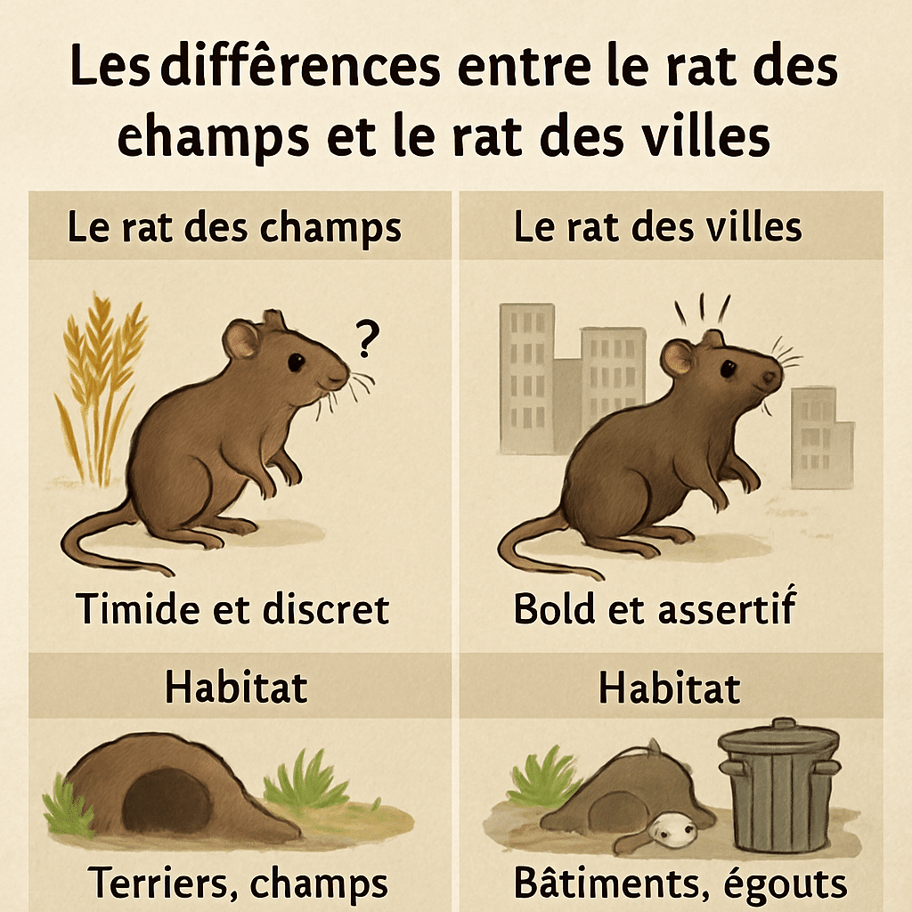découvrez les différences fascinantes entre le rat des champs et le rat des villes. apprenez leurs modes de vie, habitats et comportements distincts, et comprenez comment ces rongeurs s'adaptent à leurs environnements respectifs.