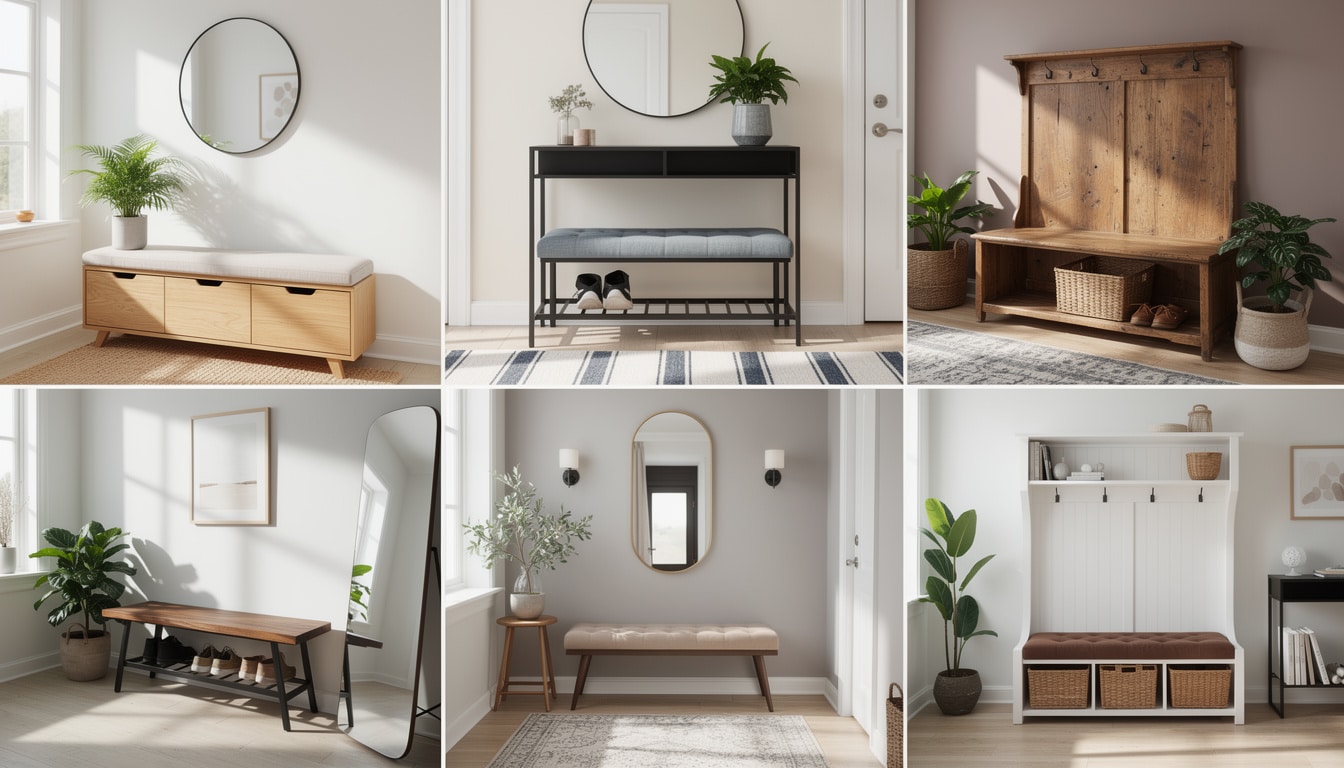 idées pour sublimer votre hall avec un banc d'entrée