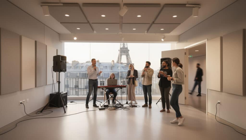 louez une salle insonorisée à paris, parfaite pour vos événements nécessitant un contrôle du bruit. profitez d'un espace calme et adapté à toutes vos contraintes sonores.
